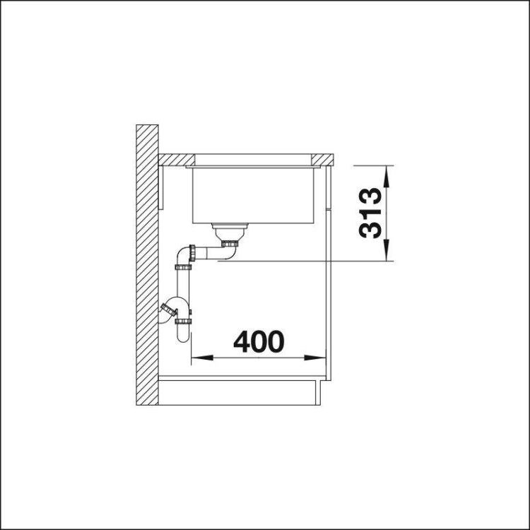 Blanco Subline 400-U komp. allas, Silgranit - Image 3